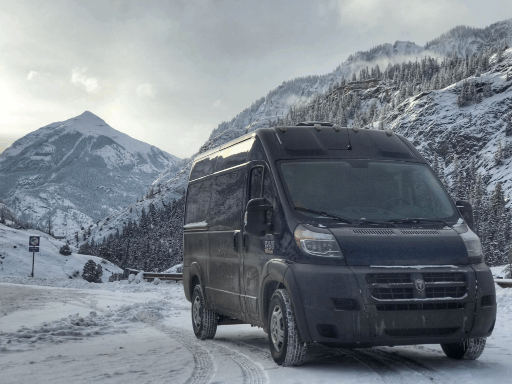 vanlife during winter