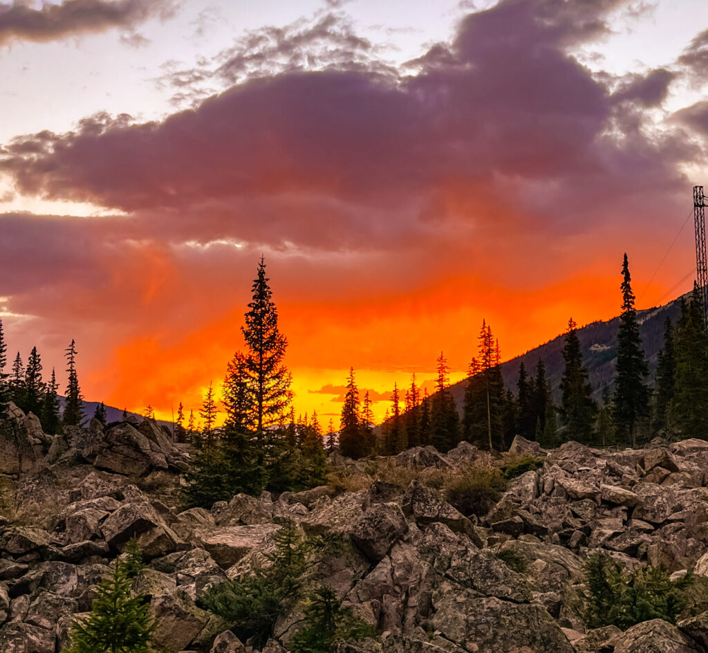 sunset over colorado 14er
